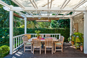 Pergola with a Built-in Seating Area