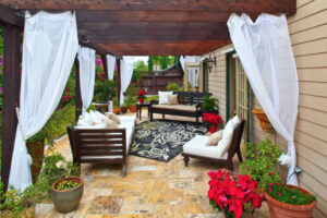 Pergola with Curtains